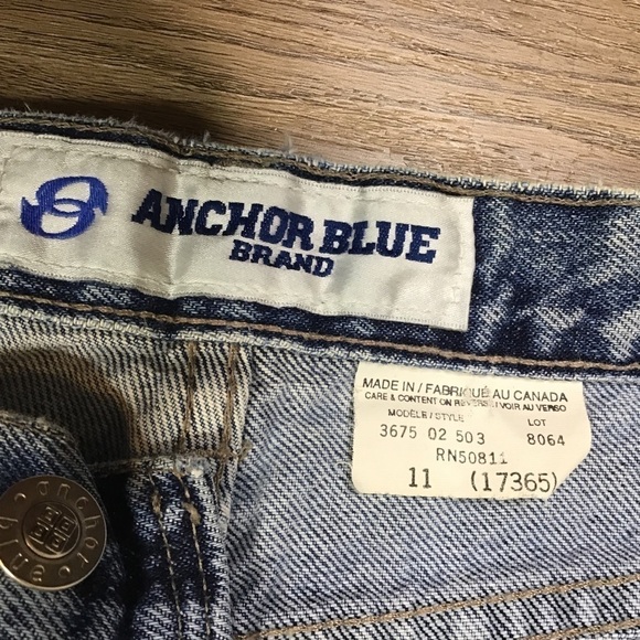 Vtg Anchor Blue MOM Jeans Juniors Size 11 High Rise Wide Leg Distress Light Blue - Picture 12 of 14